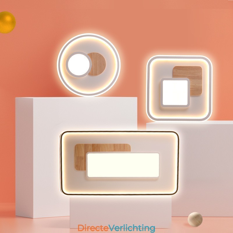 Dimbare moderne eigentijdse Scandinavische stijl vierkante plafondlampen met afstandsbediening, kunnen ook als wandlamp worden gebruikt