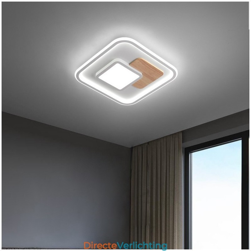 Dimbare moderne eigentijdse Scandinavische stijl vierkante plafondlampen met afstandsbediening, kunnen ook als wandlamp worden gebruikt