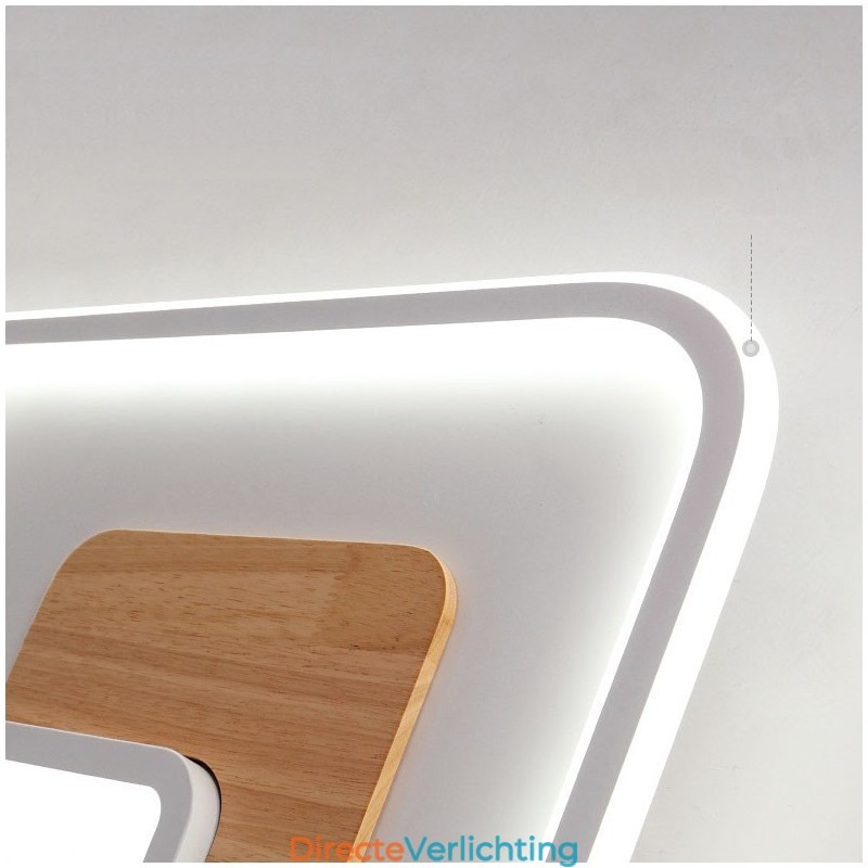Dimbare moderne eigentijdse Scandinavische stijl vierkante plafondlampen met afstandsbediening, kunnen ook als wandlamp worden gebruikt