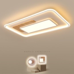 Dimbare moderne, eigentijdse, rechthoekige plafondlampen in Scandinavische stijl met afstandsbediening, kunnen ook als wandlamp worden gebruikt
