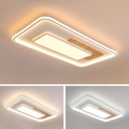 Dimbare moderne, eigentijdse, rechthoekige plafondlampen in Scandinavische stijl met afstandsbediening, kunnen ook als wandlamp worden gebruikt