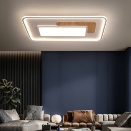 Dimbare moderne, eigentijdse, rechthoekige plafondlampen in Scandinavische stijl met afstandsbediening, kunnen ook als wandlamp worden gebruikt