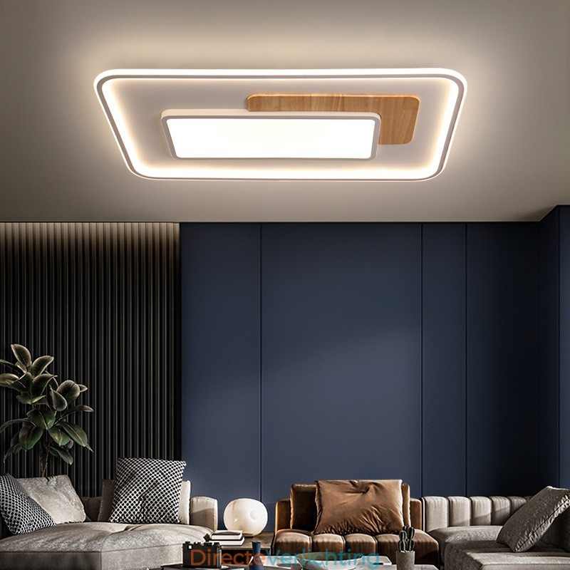 Dimbare moderne, eigentijdse, rechthoekige plafondlampen in Scandinavische stijl met afstandsbediening, kunnen ook als wandlamp worden gebruikt
