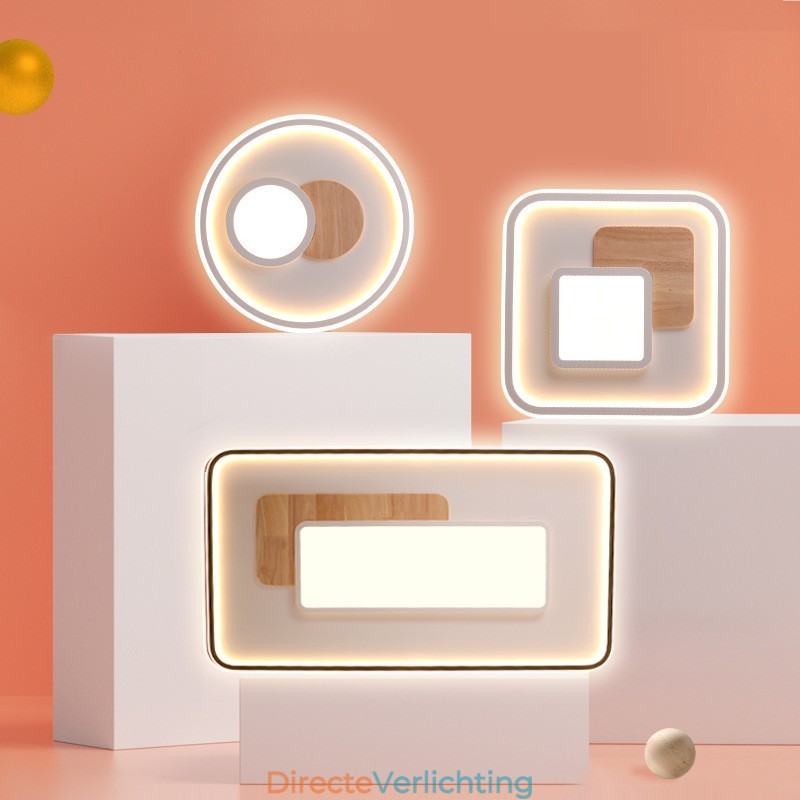 Dimbare moderne, eigentijdse, rechthoekige plafondlampen in Scandinavische stijl met afstandsbediening, kunnen ook als wandlamp worden gebruikt