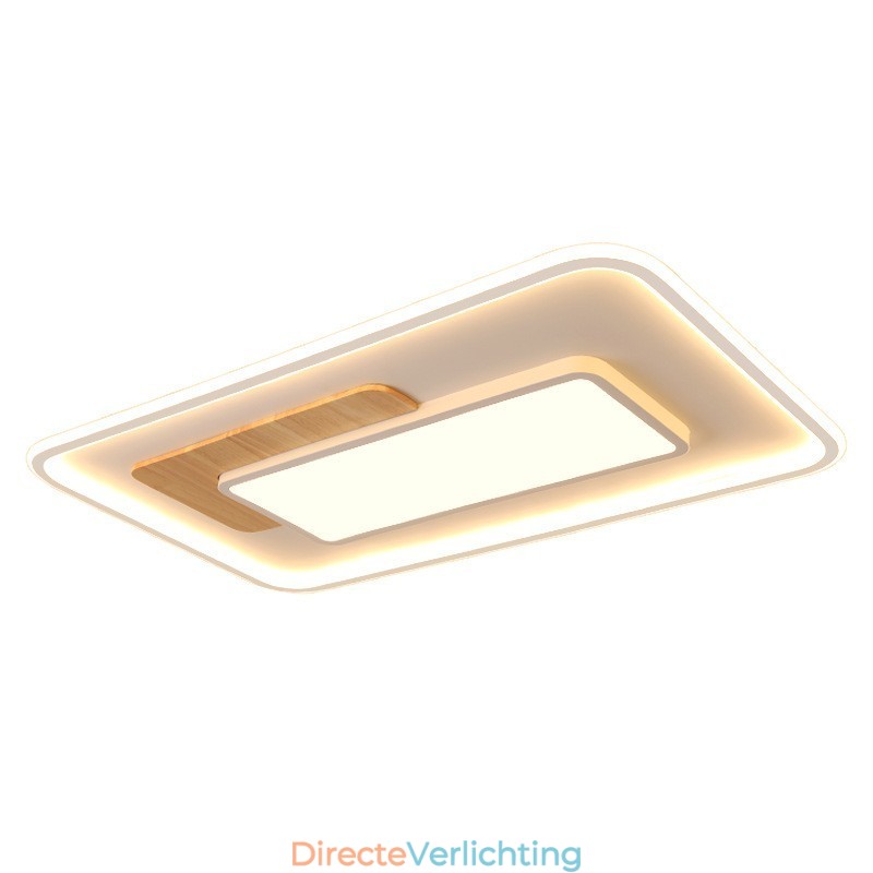 Dimbare moderne, eigentijdse, rechthoekige plafondlampen in Scandinavische stijl met afstandsbediening, kunnen ook als wandlamp worden gebruikt