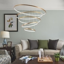 Grote 4 ringen 5 ringen zwart wit goud hanglamp modern design