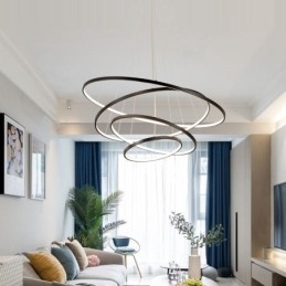 Grote 4 ringen 5 ringen zwart wit goud hanglamp modern design