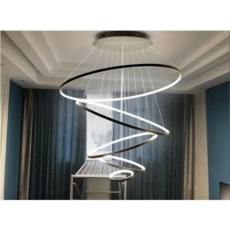 Grote 4 ringen 5 ringen zwart wit goud hanglamp modern design