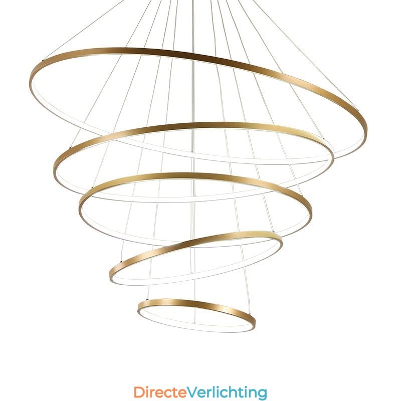 Grote 4 ringen 5 ringen zwart wit goud hanglamp modern design