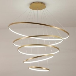Grote 4 ringen 5 ringen zwart wit goud hanglamp modern design