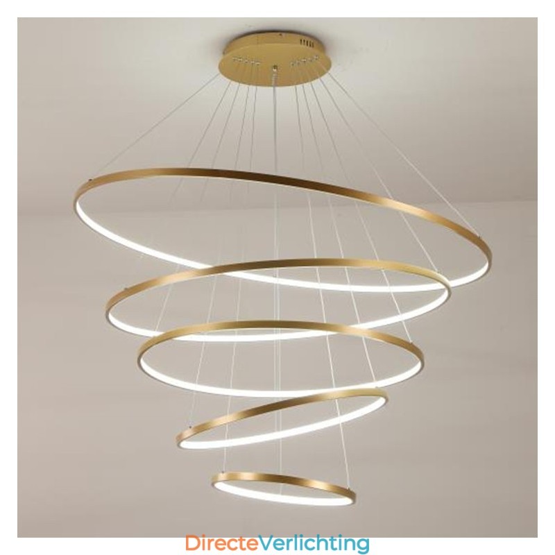 Grote 4 ringen 5 ringen zwart wit goud hanglamp modern design