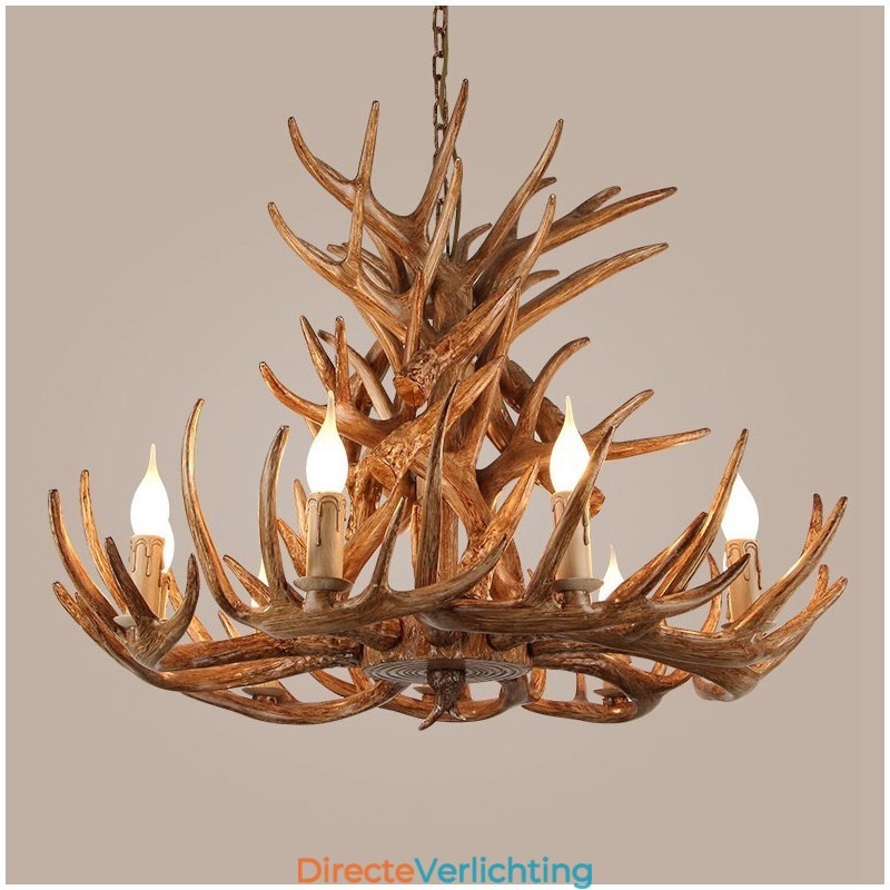 9 Licht 4 Lagen Rustieke Artistieke Retro Gewei Antieke Kroonluchter