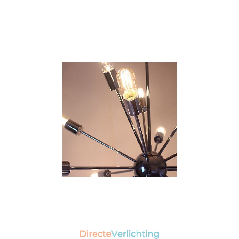 Kroonluchter Modern Globe Living Hanglamp Eetkamer Winkel Winkel Nacht Metaal Chroom