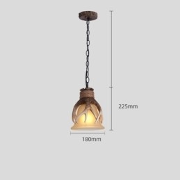 Eén licht rustieke artistieke retro gewei antieke hanglamp met glazen kap