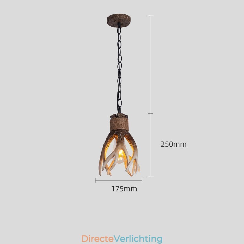 Eén licht rustieke artistieke retro gewei antieke hanglamp