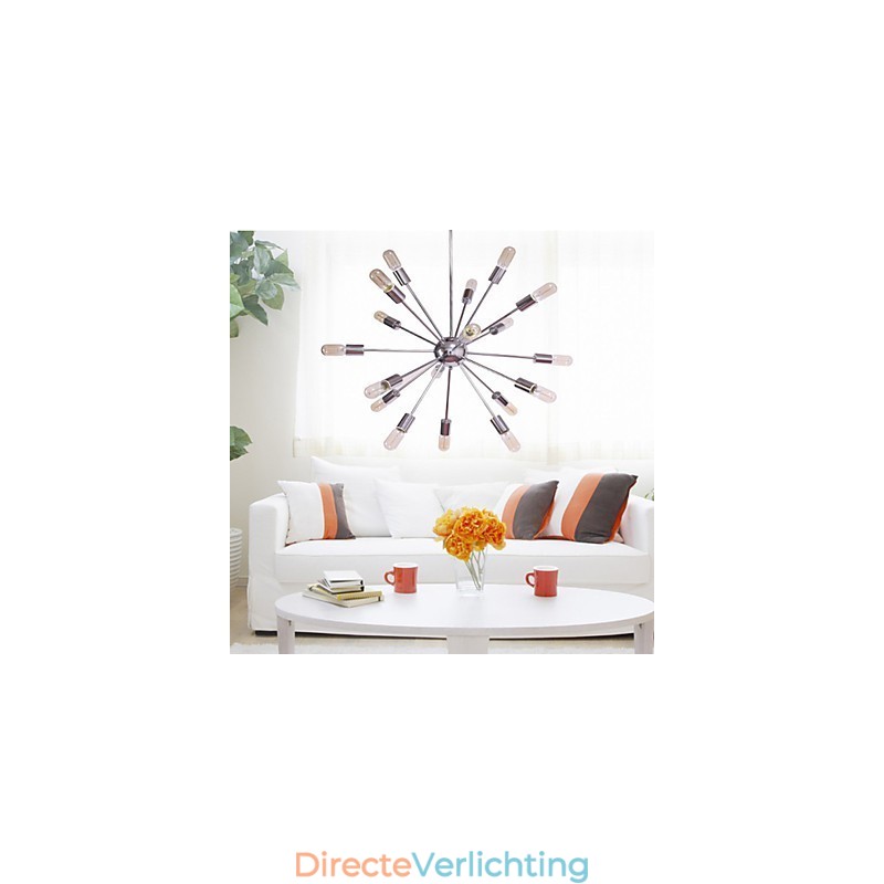 Kroonluchter Modern Globe Living Hanglamp Eetkamer Winkel Winkel Nacht Metaal Chroom