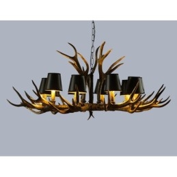Retro Antler antieke kroonluchter met kappen
