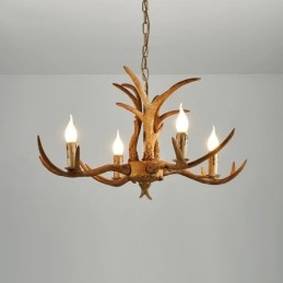 4-lichts rustieke artistieke retro gewei antieke kroonluchter