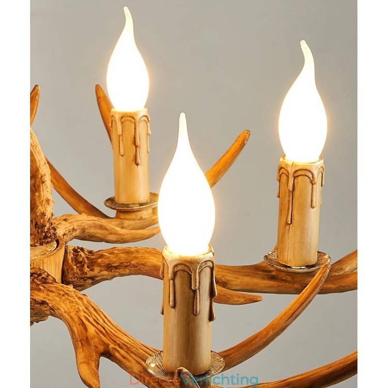 4-lichts rustieke artistieke retro gewei antieke kroonluchter