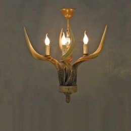 4-lichts rustieke artistieke retro gewei antieke kroonluchter
