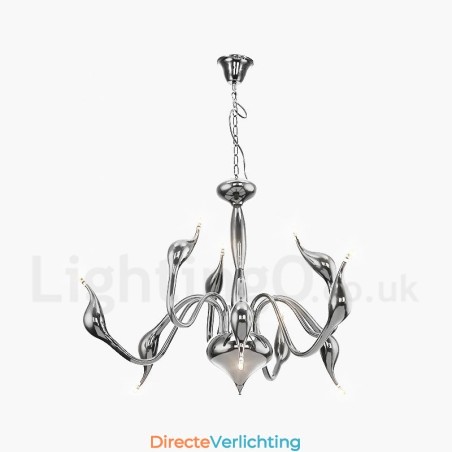 9-lichts chroomgouden moderne eigentijdse gegalvaniseerde metalen kroonluchter 9-lichts chroomgouden moderne eigentijdse gegalvaniseerde metalen kroonluchter