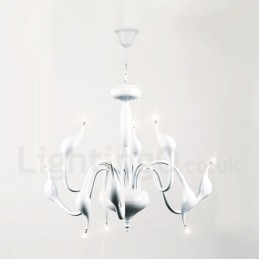 9-lichts moderne, eigentijdse, gegalvaniseerde metalen kroonluchter