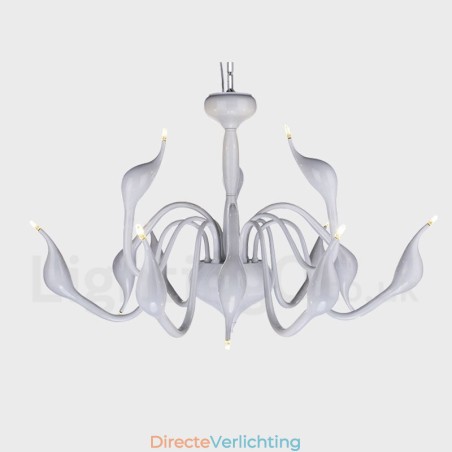 12 Lichts Moderne Zwaan Witte Metalen Kroonluchter Hanglamp 12 Lichts Moderne Zwaan Witte Metalen Kroonluchter Hanglamp