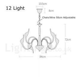 12 Lichts Moderne Zwaan Zwarte Metalen Kroonluchter Hanglamp