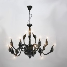 18 lampen roestvrij staal post moderne zwaan kroonluchter licht G4 zwarte afwerking