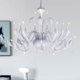 24 lampen moderne zwaan kroonluchter licht G4 witte plating