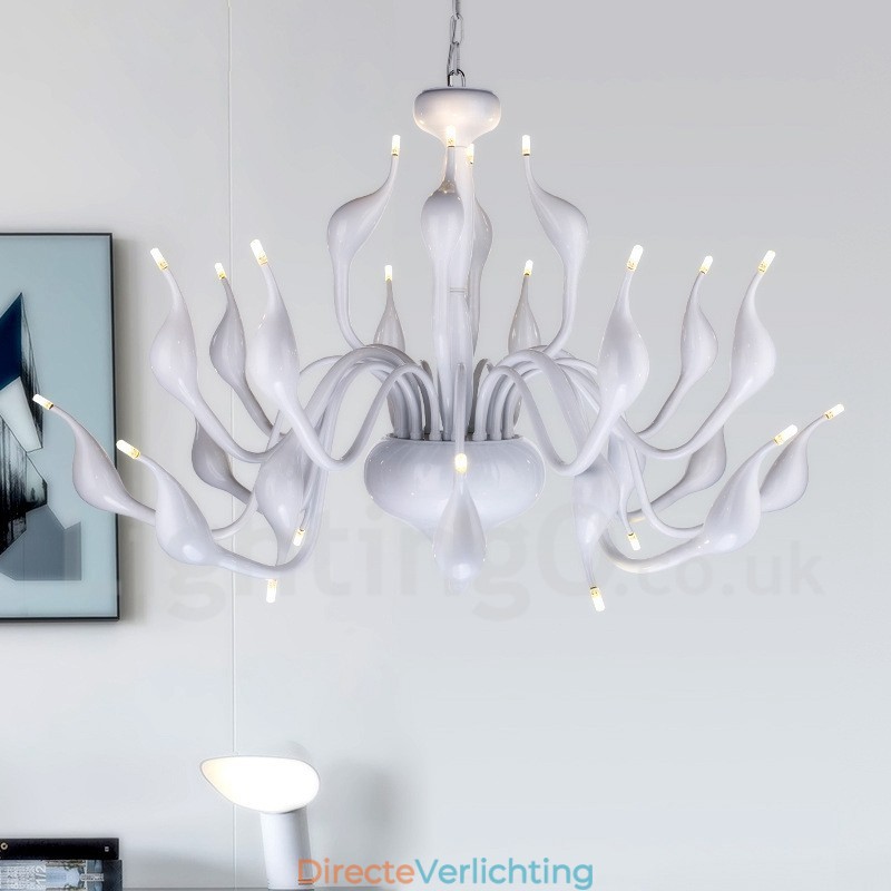 24 lampen moderne zwaan kroonluchter licht G4 witte plating