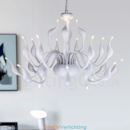 24 lampen moderne zwaan kroonluchter licht G4 witte plating 24 lampen moderne zwaan kroonluchter licht G4 witte plating