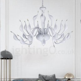 24 lampen moderne zwaan kroonluchter licht G4 witte plating