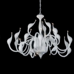 24 lampen moderne zwaan kroonluchter licht G4 witte plating