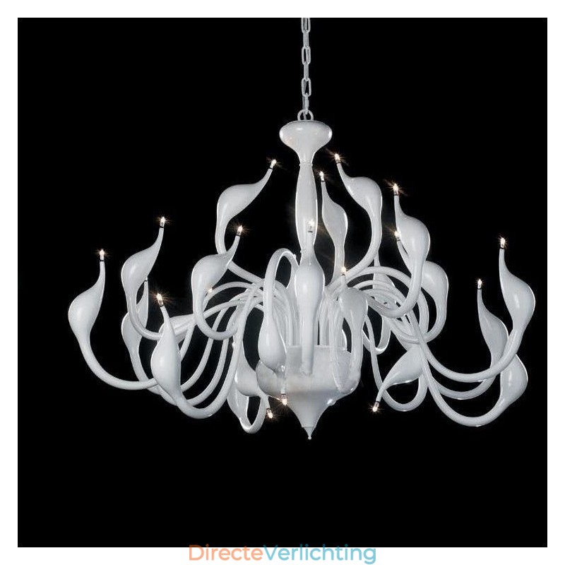 24 lampen moderne zwaan kroonluchter licht G4 witte plating