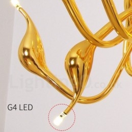 24 lampen moderne zwaan kroonluchter licht G4 verguld