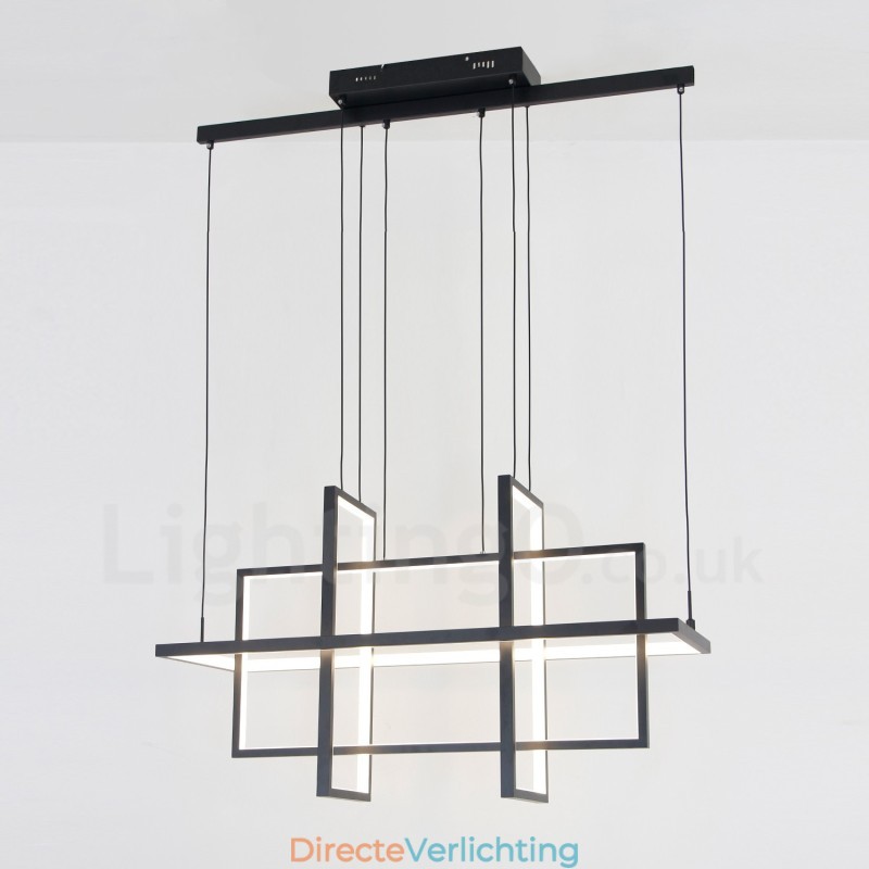 Dimbare hanglamp modern design vier rechthoeken