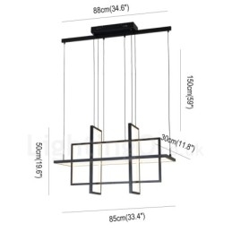 Dimbare hanglamp modern design vier rechthoeken