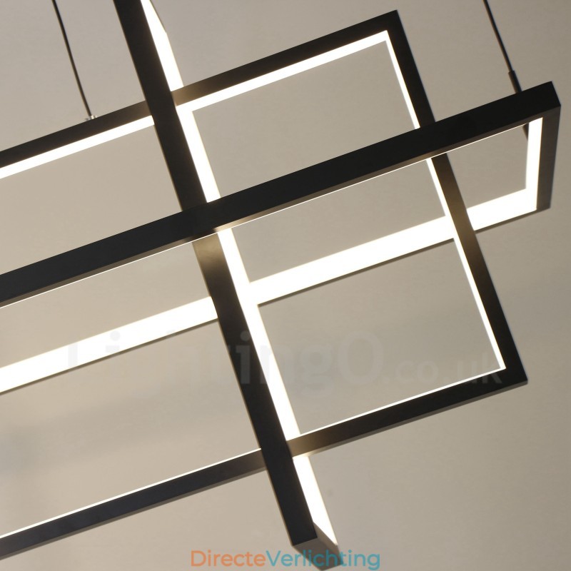 Dimbare hanglamp modern design vier rechthoeken