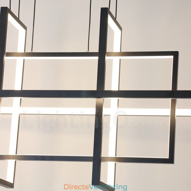 Dimbare hanglamp modern design vier rechthoeken