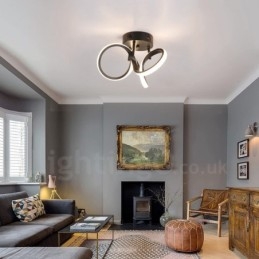 Triac-schakelaar dimbaar zwart moderne eigentijdse Scandinavische stijl ronde plafondlamp