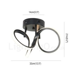 Triac-schakelaar dimbaar zwart moderne eigentijdse Scandinavische stijl ronde plafondlamp