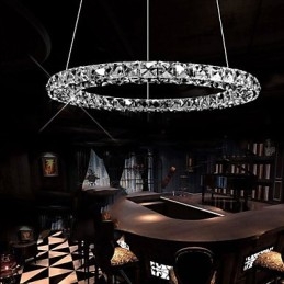 Kristallen hanglamp moderne enkele D40CM drie zijden K9 kristal plafondlampen voor binnen
