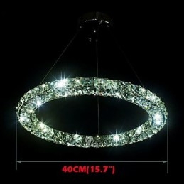 Kristallen hanglamp moderne enkele D40CM drie zijden K9 kristal plafondlampen voor binnen