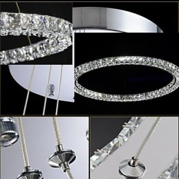 Kristallen hanglamp moderne enkele D40CM drie zijden K9 kristal plafondlampen voor binnen