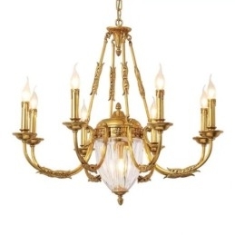 Luxe Franse volledig koperen kristallen kroonluchterlamp Eetkamerarmatuur Kroonluchter
