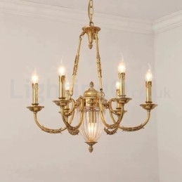 Luxe Franse volledig koperen kristallen kroonluchterlamp Eetkamerarmatuur Kroonluchter