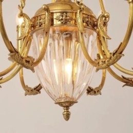 Luxe Franse volledig koperen kristallen kroonluchterlamp Eetkamerarmatuur Kroonluchter