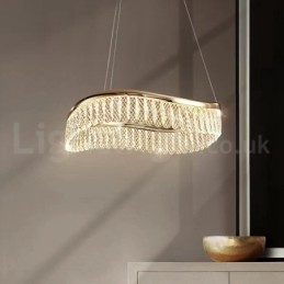 Vierkante kristallen hanglamp 1 2 ringen K9 kristal binnen plafondarmatuur