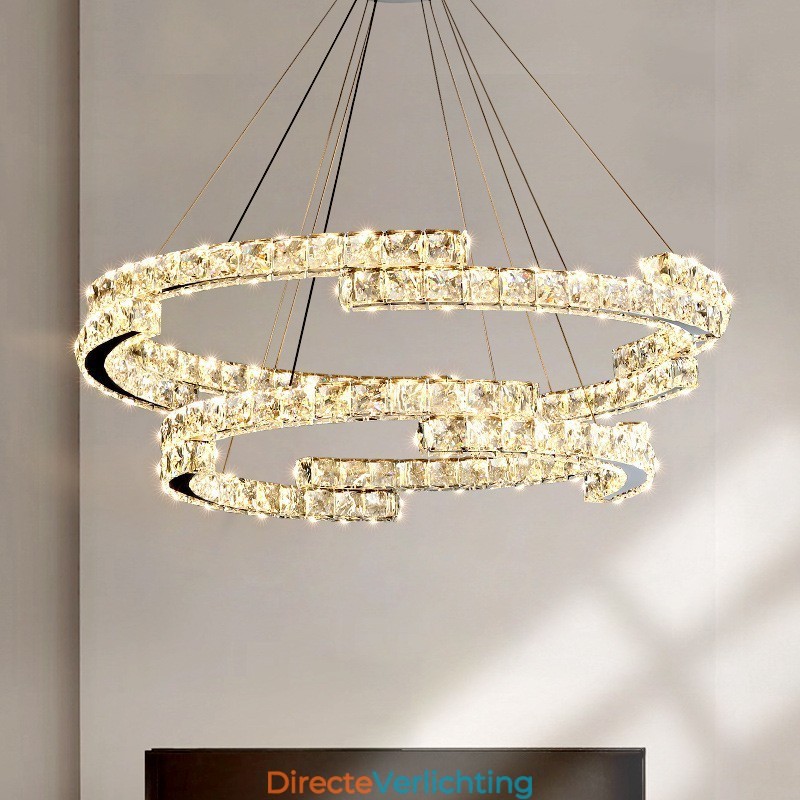 Ronde kristallen hanglamp Luxe K9 kristal binnen plafondarmatuur